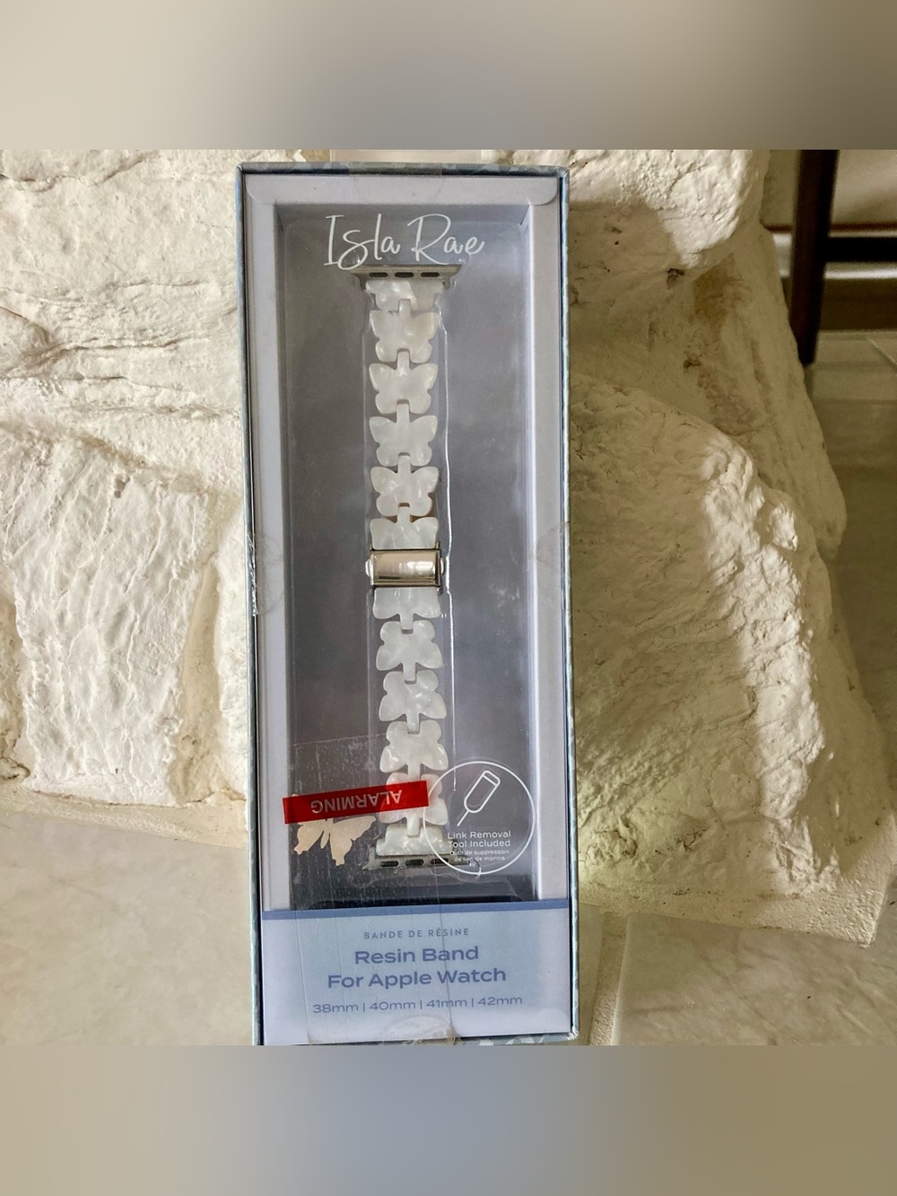 NWT and packaging Isla Rae butterfly Italian resin watch band for Apple Watch